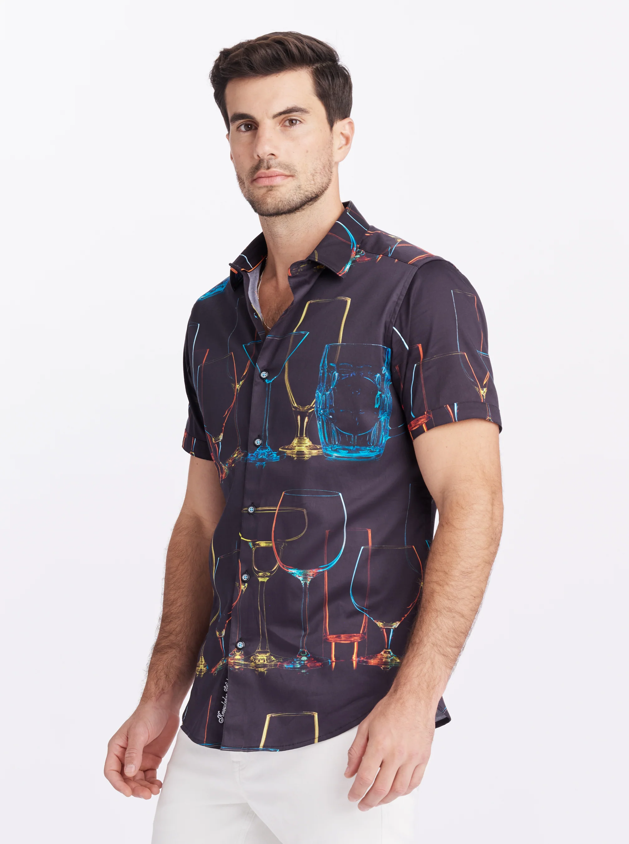 NEON NIGHTS SHORT SLEEVE BUTTON DOWN SHIRT - Image 6