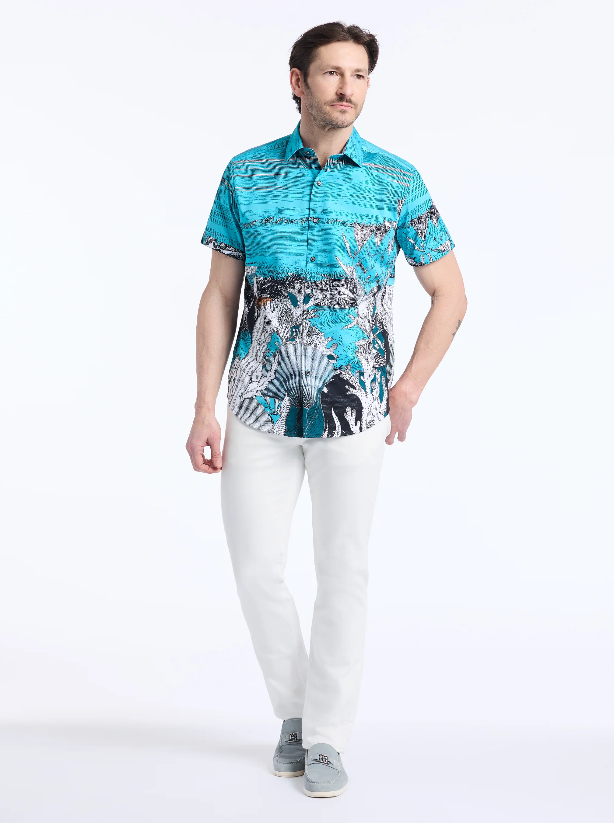 SEA MONSTER SHORT SLEEVE BUTTON DOWN SHIRT - Image 7
